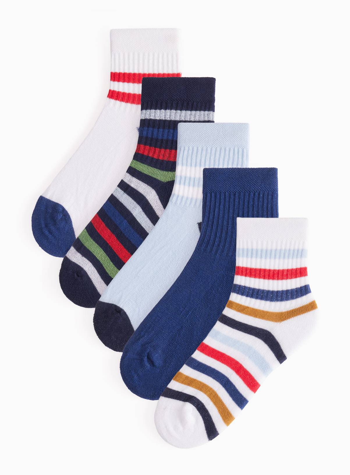 Stripe Sports Ankle Socks 5-Pack 4-6.5 - Image 1
